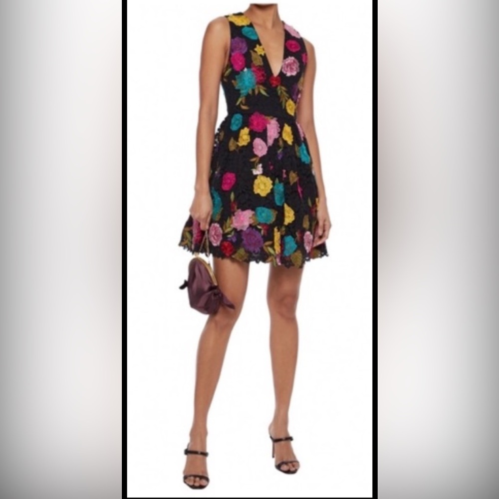 Alice + Olivia Becca Floral Appliqué Dress NWOT